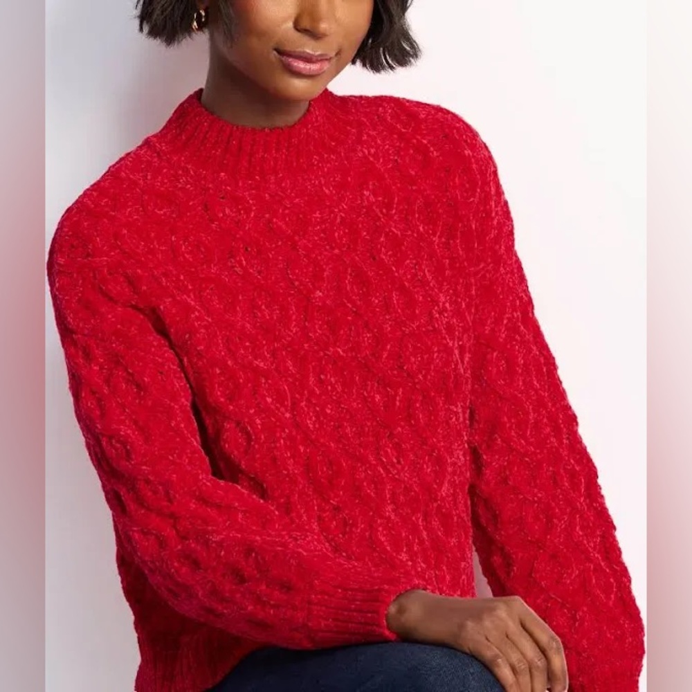 Sanctuary Women's Cable Knit Mock Neck Sweater
Color: Mars Red, Medium